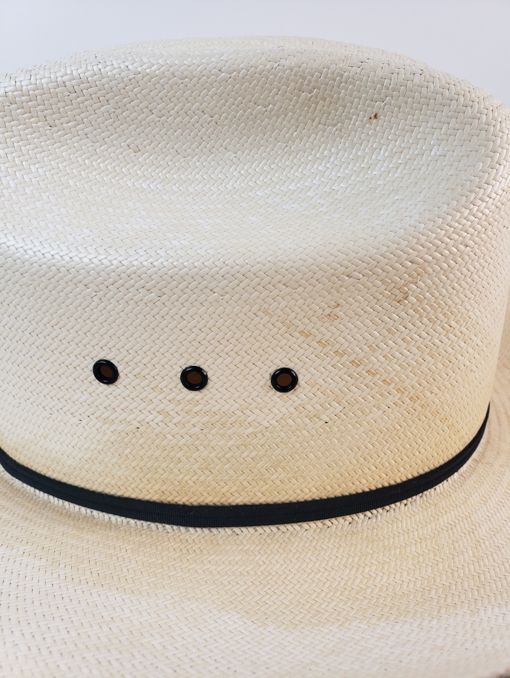 Resistol 10X Cattleman Genuine Shantung Straw Cowboy Hat in size 7-1/4 - Picture 15 of 16